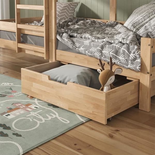 Säng med låda Förvaring VitaliSpa Teddy Tom natur 92 x 21 cm