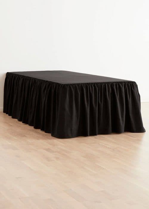 Jotex - 1528362 - Zack Ruffled Bed Bumper - 100 % ekologisk premiumbomull, Höjd 60 cm - Gråsvart, 140 x 200 cm
