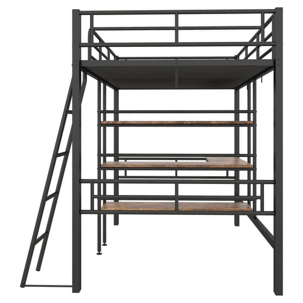 Hems 90 x 200 cm - med skrivebord og hylder - sort