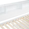 Pikkukuva 9 / 9: Parvisänky mäntypuusta ja MDF: stä - 90 x 200 cm - hyllyt yläpuolella, kirjoituspöytä ja vaatekaappi - valkoinen