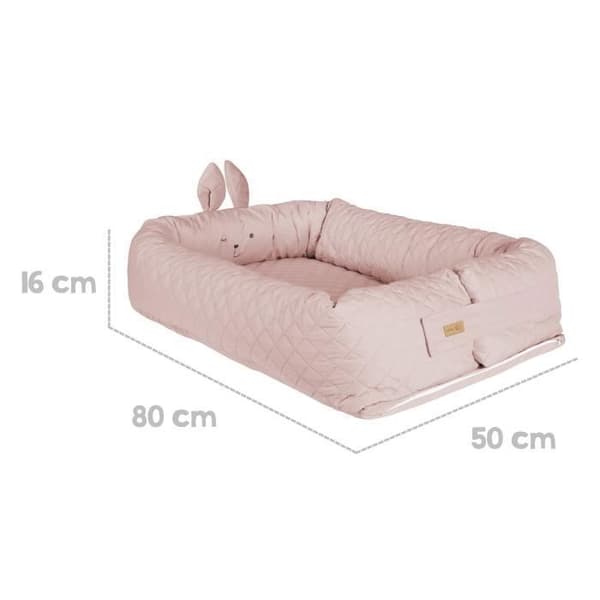ROBA Mysig "roba Style" Baby Nest – Kanin Ansiktsmönster – Rosa