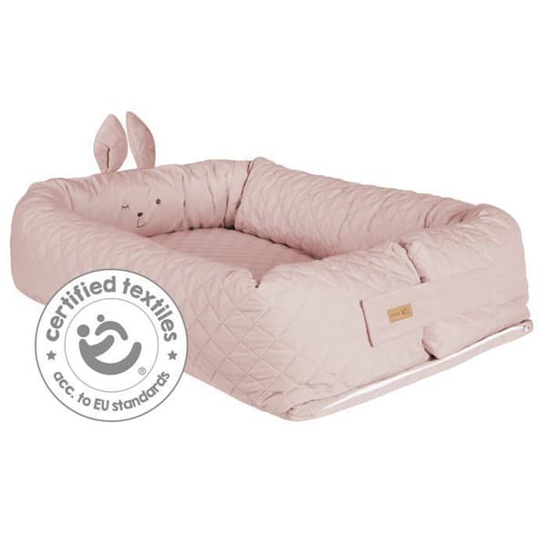 ROBA Mysig "roba Style" Baby Nest – Kanin Ansiktsmönster – Rosa