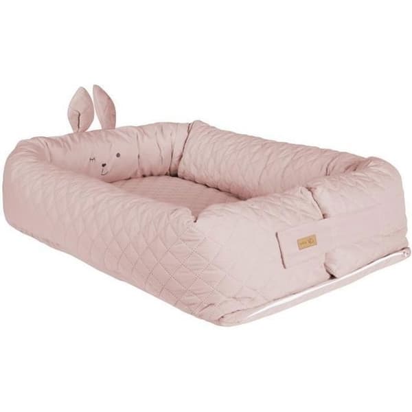 ROBA Mysig "roba Style" Baby Nest – Kanin Ansiktsmönster – Rosa