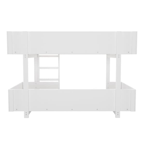 Våningssäng för barn 90x200 cm - med stege och räcke - enkel design - vit (utan madrass)