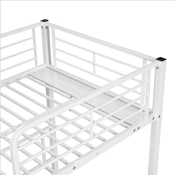 Kolmen kerrossängyn vuode 3x90x200cm tikkailla ja tarjottimella - Metallirunko - Valkoinen