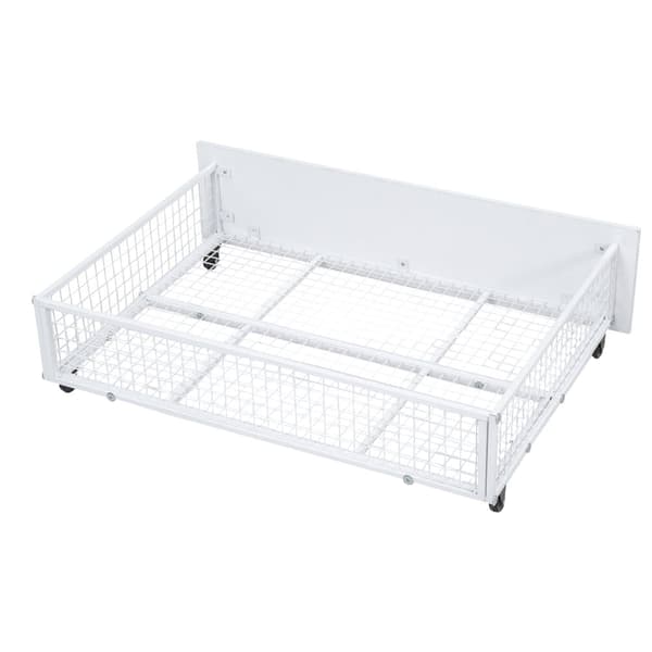 Våningssäng för 3 barn med 2 lådor - 140 x 200 cm och 2 x 90 x 200 cm - Madrassram - Vit (madrass ingår ej)