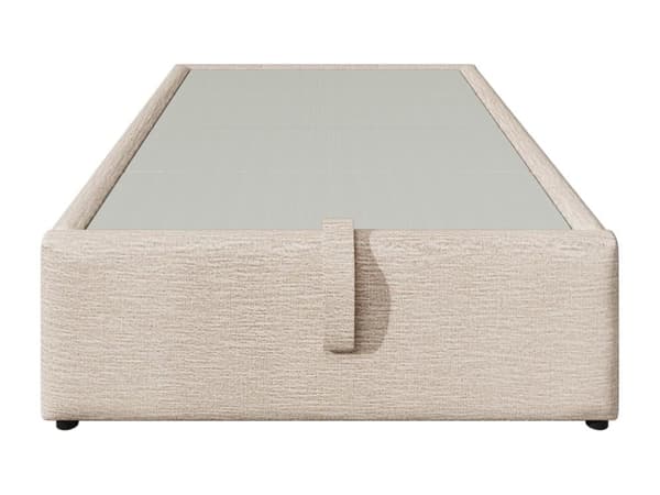 Polstret sovesofa 90×200cm - hørstof - med ladestik og elastisk bund - Beige