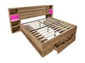 Pikkukuva 8 / 10: Puinen aikuisten sänky - lukulampulla + latauspistokkeella - jousipohjalla - luonnollinen