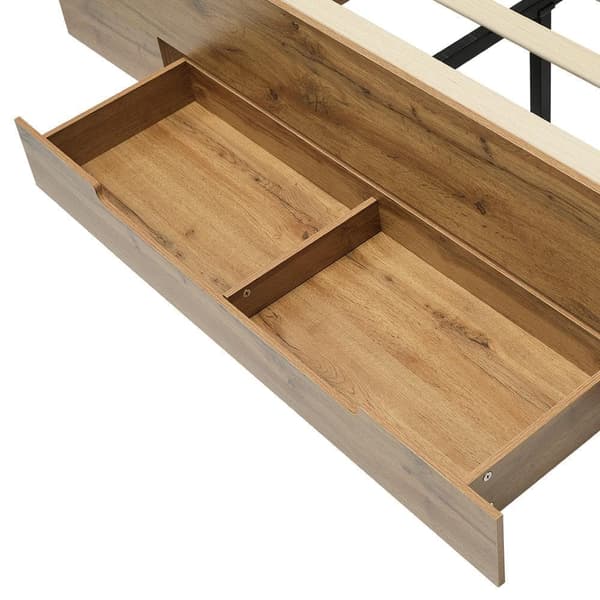 Puinen aikuisten sänky - lukulampulla + latauspistokkeella - jousipohjalla - luonnollinen