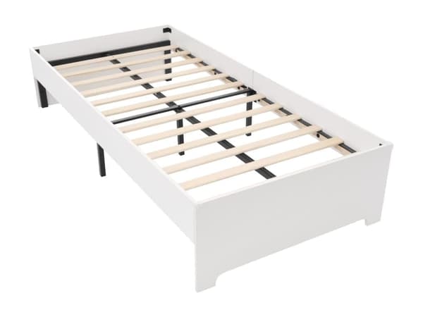 90×200cm barnsäng i trä - med bokhylla och resårbotten - Vit