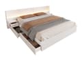 Miniatyrbillede 3 af 7: Opbevaringsseng i træ til voksne 180x200cm - med USB- og LED-stik - 2 natborde og 2 skuffer - Hvid