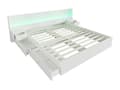 Miniatyrbillede 7 af 7: Opbevaringsseng i træ til voksne 180x200cm - med USB- og LED-stik - 2 natborde og 2 skuffer - Hvid