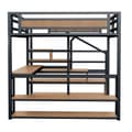 Miniatyrbillede 7 af 8: 140x200 cm Metal Hems - med Opbevaringsstige og Skrivebord - Sort