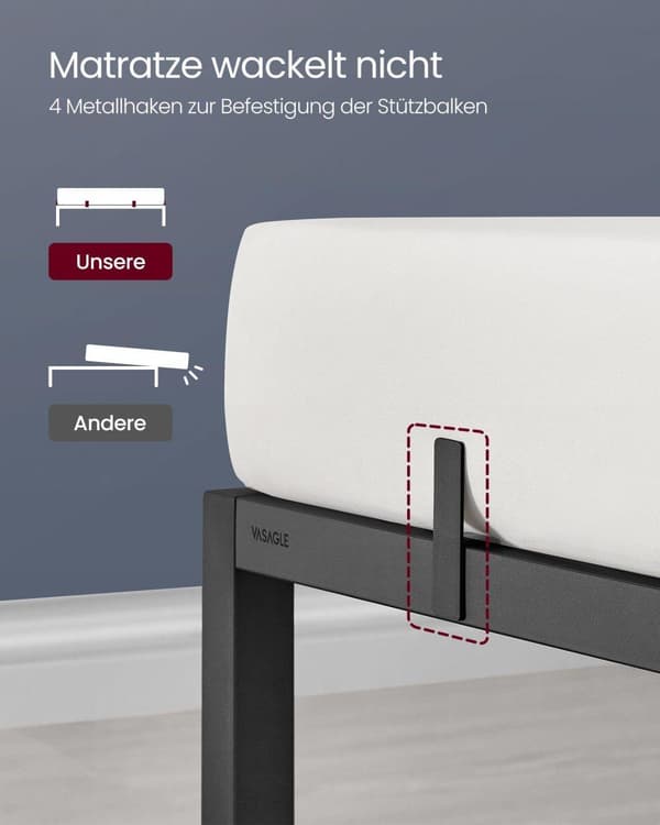 Sängstomme, RMB093B01, 200x140 cm, Svart