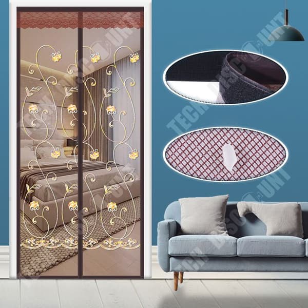 TD® Stansfri broderi mygggardin hem magnetisk sugpartition mesh mesh myggdörrgardin 130x200cm