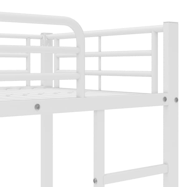 Våningssäng i smidesjärn 90 x 200 cm - med utdragbar säng 90 x 190 cm - vit