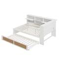 Miniatyrbillede 8 af 10: Sovesofa i massivt træ 140x200cm - Med udtræksseng - Med mange opbevaringsrum - Med skuffetilslutning - Hvid (uden madras)