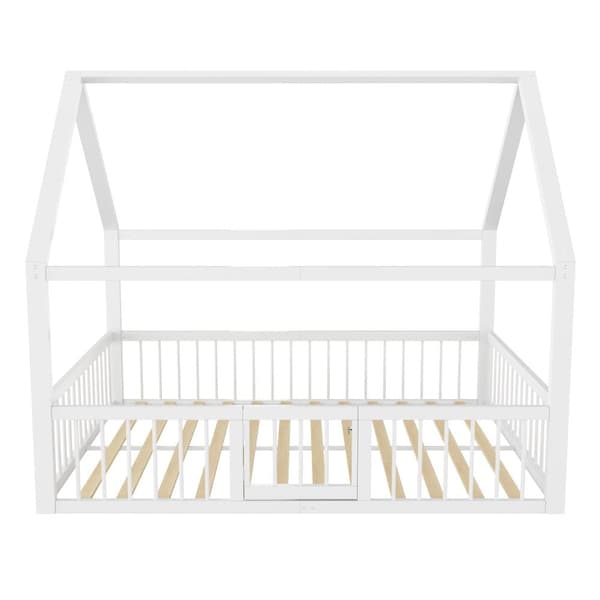 140 x 200 cm Metal Hems - med barrierer og dør - Hvid
