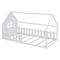 Miniatyrbild 6 av 11: Loftsäng för barn 90x200 cm - i form av ett hus - tillverkad av furu och MDF - vit