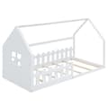 Miniatyrbild 7 av 11: Loftsäng för barn 90x200 cm - i form av ett hus - tillverkad av furu och MDF - vit