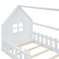 Miniatyrbild 8 av 11: Loftsäng för barn 90x200 cm - i form av ett hus - tillverkad av furu och MDF - vit