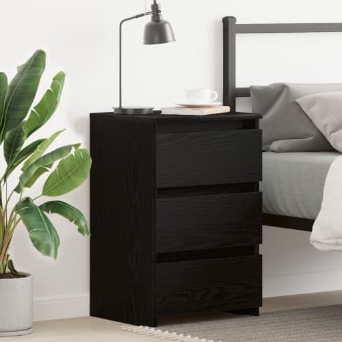 Sängbord Svart Ek 40x35x62,5 cm Trä