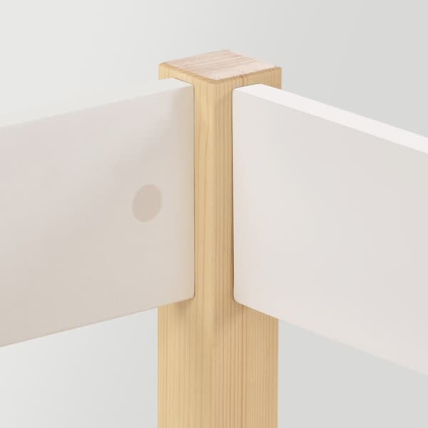 Loftsäng av massivt furuträ med lådor - 90 x 200 cm - Vit