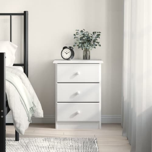 Sängbord ALTA vit 41x35x55,5 cm massiv furu