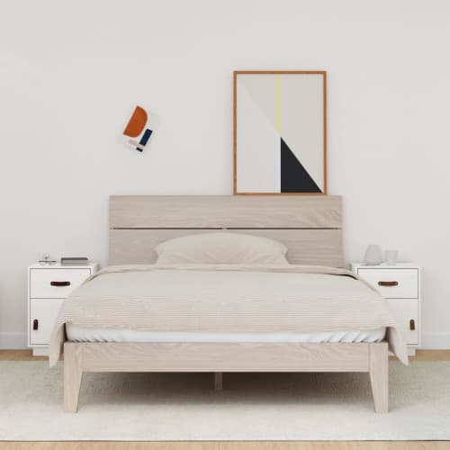 Sängbord 2 st vit 40x34x55 cm massiv furu