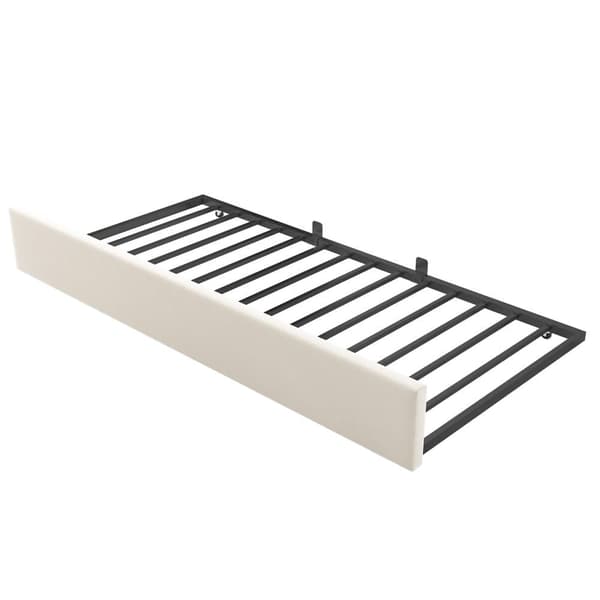 Sofaskammel 90x200 cm - med sovesofa 90x190 cm - fløjlsstof - beige
