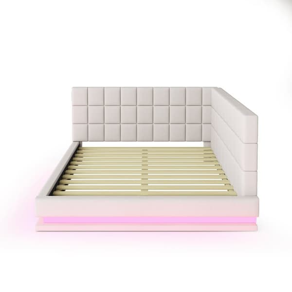 Velvet vuodesohva 140x200cm - LED- ja USB-liitännällä - Beige