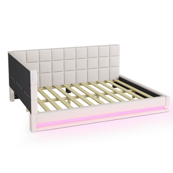 Velvet vuodesohva 140x200cm - LED- ja USB-liitännällä - Beige