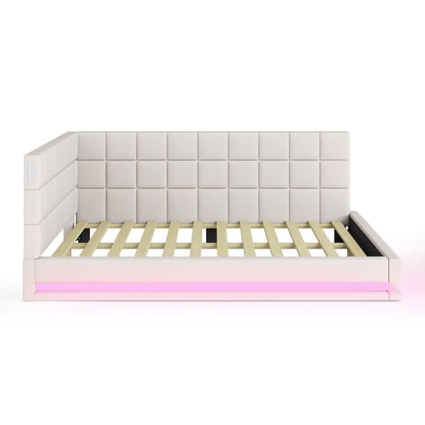 Velvet vuodesohva 140x200cm - LED- ja USB-liitännällä - Beige