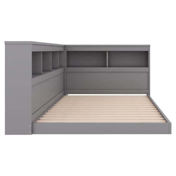 Daybed 90 x 200 cm - med USB-porte og opbevaringsplads - Grå
