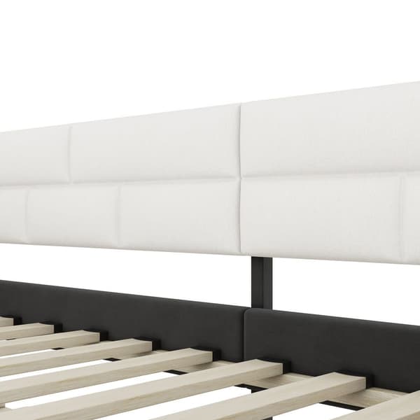 Bankettsäng med utdragbar säng 90x190/200cm - tillverkad av linnetyg - Beige