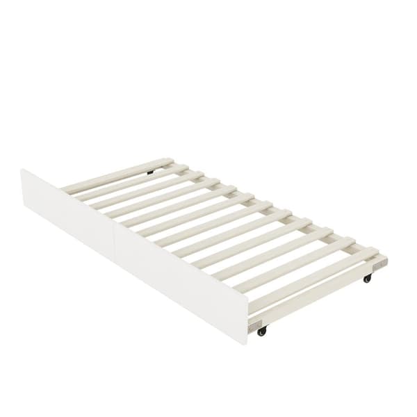 Bankettsäng med utdragbar säng 90x190/200cm - tillverkad av linnetyg - Beige