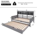 Miniatyrbillede 5 af 8: Nest sofa 90x200 cm - redeseng 90x190 cm - med opbevaringsplads - lamelramme - massivt fyrretræ - grå (madras medfølger ikke)