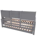 Miniatyrbillede 8 af 8: Nest sofa 90x200 cm - redeseng 90x190 cm - med opbevaringsplads - lamelramme - massivt fyrretræ - grå (madras medfølger ikke)