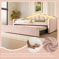 Miniatyrbillede 5 af 7: Sovesofa 90x200/180x200 cm - med sovesofa - med LED-lys - velour - pink (madras medfølger ikke)