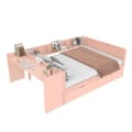 Miniatyrbild 10 av 11: Enkelsäng för barn 140x200 cm - med skrivbord - med 2 lådor - med hyllor - massivt trä - rosa (utan madrass)