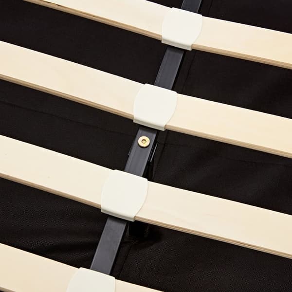 Opbevaringsseng i imiteret læder 140 x 190 cm med LED - med opladningstilslutninger (kablet og trådløs) - sort