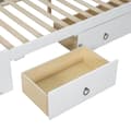 Pikkukuva 11 / 11: Parivuode 160 x 200 cm - Mänty ja MDF - Sängynpääty säilytystilalla, avoimet hyllyt ja 3 laatikkoa - Valkoinen