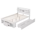 Miniatyrbillede 4 af 8: EU53210567AAK Voksenseng af MDF 180 x 200 cm - med skuffetilslutning og multifunktionel opbevaringsplads - hvid