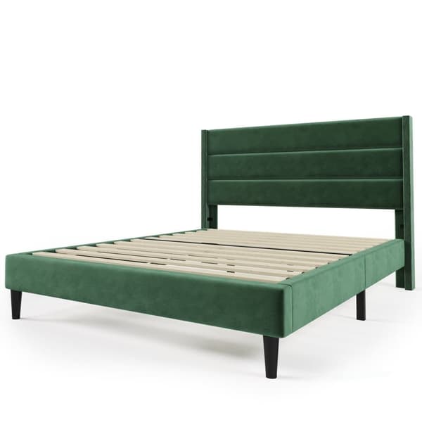 Seng betrukket med fløjl - 140 x 200 cm - Moderne stil - Grøn