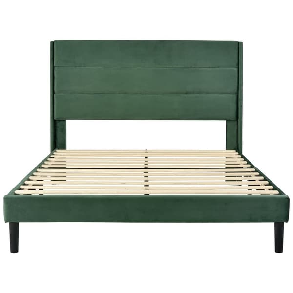 Seng betrukket med fløjl - 140 x 200 cm - Moderne stil - Grøn