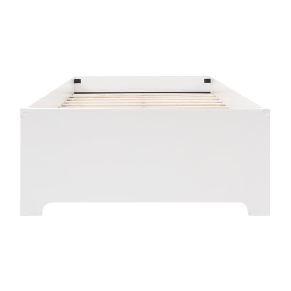 Tremmeseng i træ 90×200cm - med lamelramme - hvid