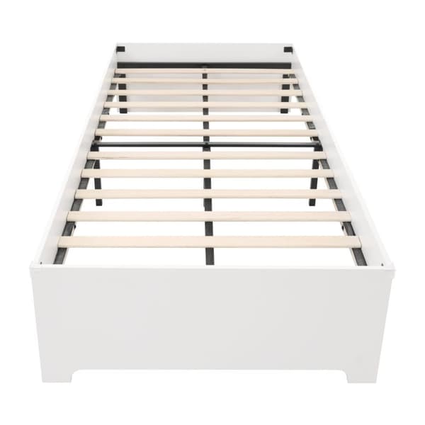Tremmeseng i træ 90×200cm - med lamelramme - hvid