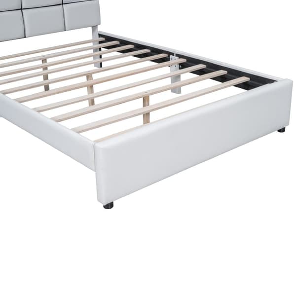 Dubbelsäng med justerbar LED - 140x200 cm - flera förvaringsfack med USB-gränssnitt - Beige