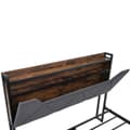 Pikkukuva 10 / 11: Sänky laatikolla 160 x 200 cm, verhoiltu pellavakankaalla - LED- ja latausliitännällä - harmaa