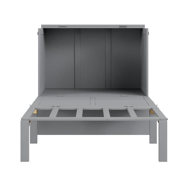 Udtræksseng i træ 90x200 cm - med lamelbund - grå